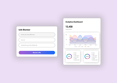 Link Shortener Tool and Analytics Dashboard UI analytics clean ui dashboard form design link shortener