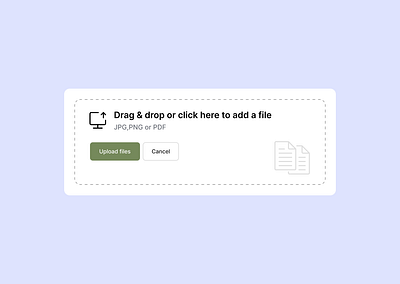Minimalist Drag & Drop File Upload Component component drag and drop file upload minimalist subtle colors