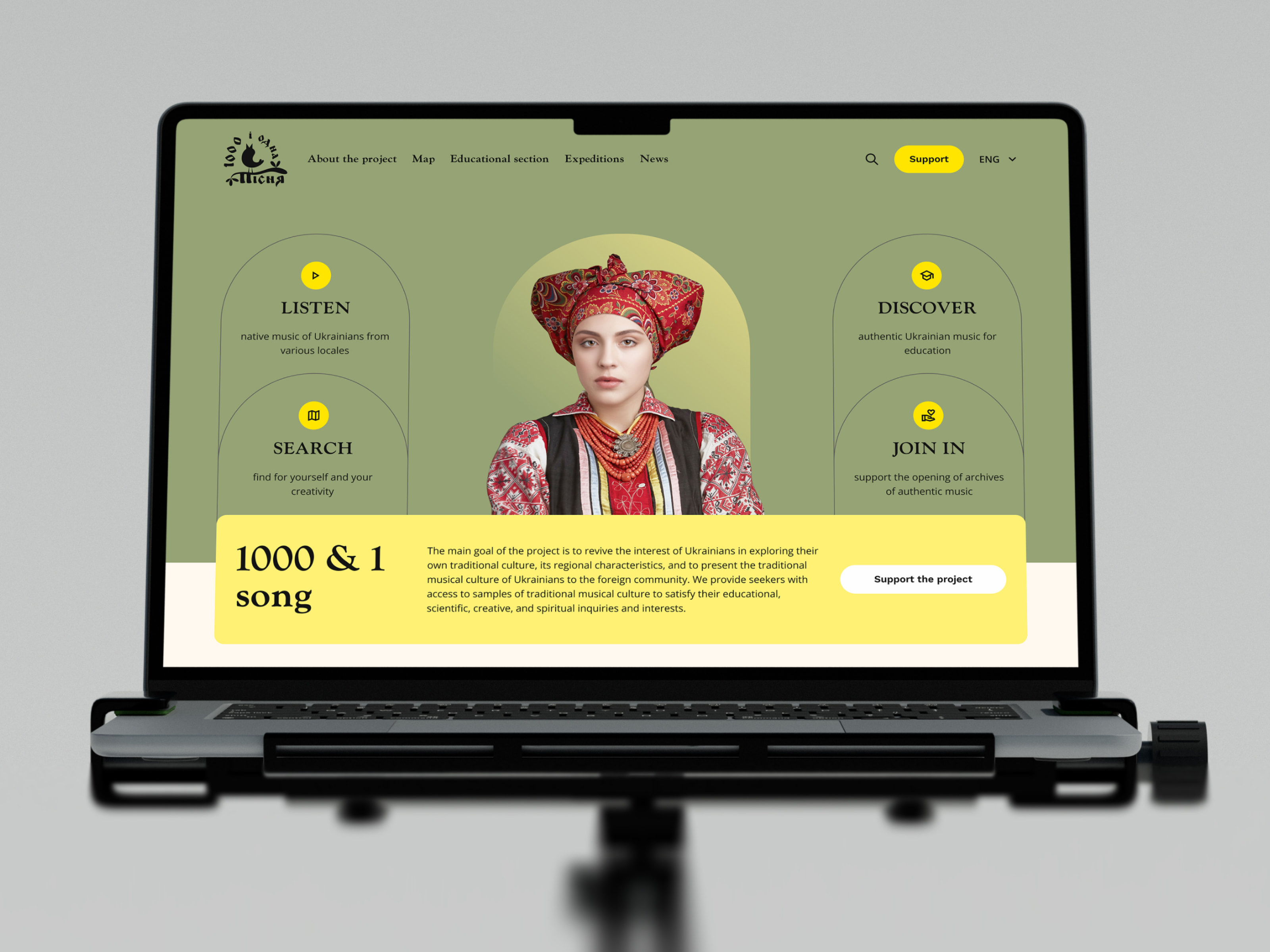 1000 & 1 song - Ukrainian Culture Website design folk heritage platform traditional songs ui ukrainian culture ux website