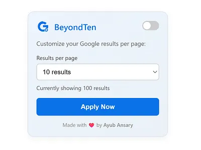 BeyondTen: Chrome Extension Design for Productivity add on extension browser extension chrome extension chrome extension design chrome extension landing page chrome extension ui chrome extensions chrome extention extension extension chrome extension design extension integration extension ui extension ui ux extensions google chrome show 100 google search results ui x