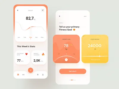 ~ Fitness Tracker app. 3d animation app branding design designing dribbble graphic design icon illustration logo minimal motion graphics popular trending typography ui ux vector web