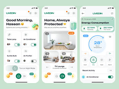 LivedIn — Smart Home App UI app app design app ui design figma figma ui ui
