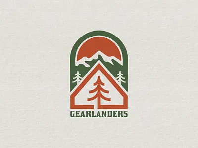 Gearlanders Favicon Design design favicon icon identity illustration logo logotype mark mountain symbol trees vector
