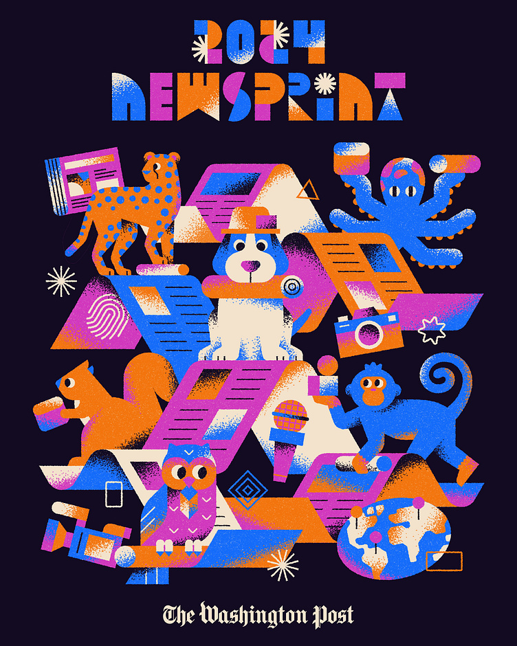 The Washington Post 2024 Newsprint app branding design graphic design illustration logo typography ui ux vector