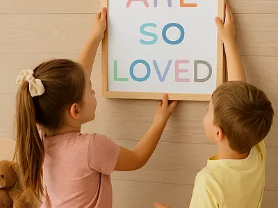 You Are So Loved – Printable Wall Art for Kids' Room affirmation poster children room decor digital download etsy shop kids wall art minimal design nursery print pastel typography printable art you are so loved