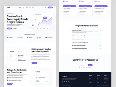 Finaco - Fintech Header section financial fintech fintech website saas saas website ui ui ux design ux