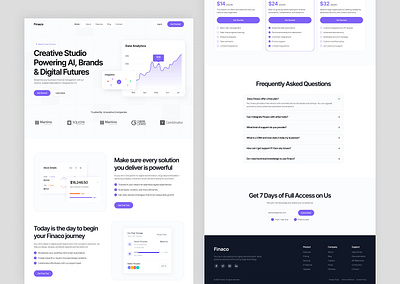 Finaco - Fintech Header section financial fintech fintech website saas saas website ui ui ux design ux