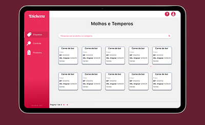Sistema de controle e impressão de etiquetas para restaurantes etiquetas figma ui ux
