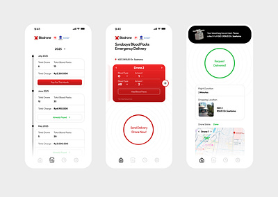 Blood Packs Emergency Delivery via Drone Concept 3d branding mobile apps uiux design web dashboard
