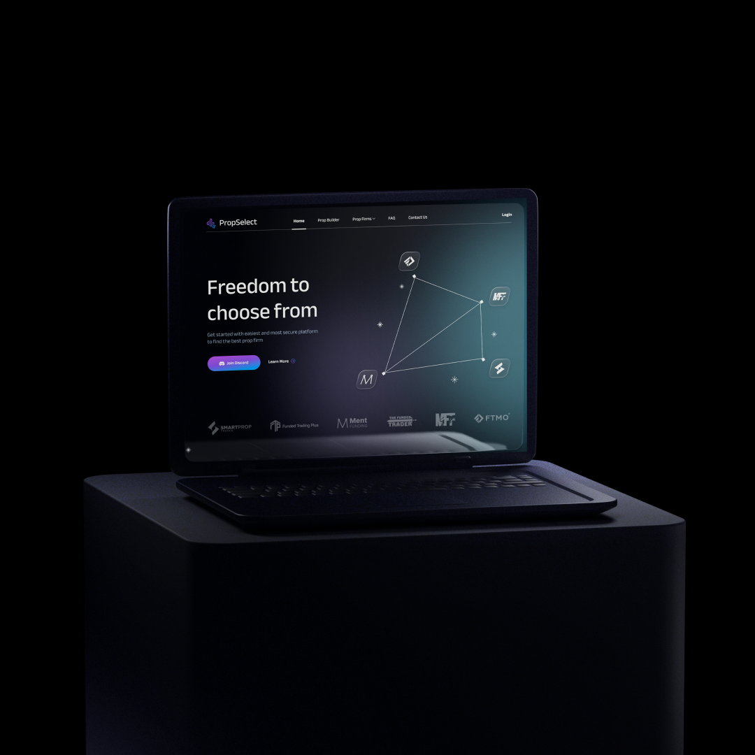 Prop Firm / Forex Selection Website Design animation app branding dark dashboard design forex gradient graphic design illustration logo minimal modern prop trading ui website