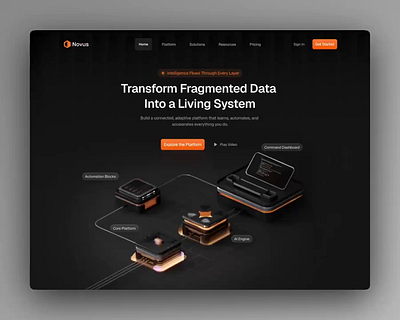 Futuristic Web Design 3d animation branding motion graphics ui
