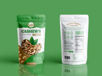 Nuts Pouch Packaging Design branding cashews nuts graphic design logo nut packaging nut packaging design nuts pouch design pouch packaging design