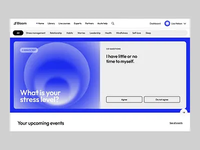Clean and minimal UI for emotional wellness platform . b2c design drylikov graphicdesign health healthcare illustration interaction interface landing landingpage motiongraphics saas ui ux web webdesign websiteanimation