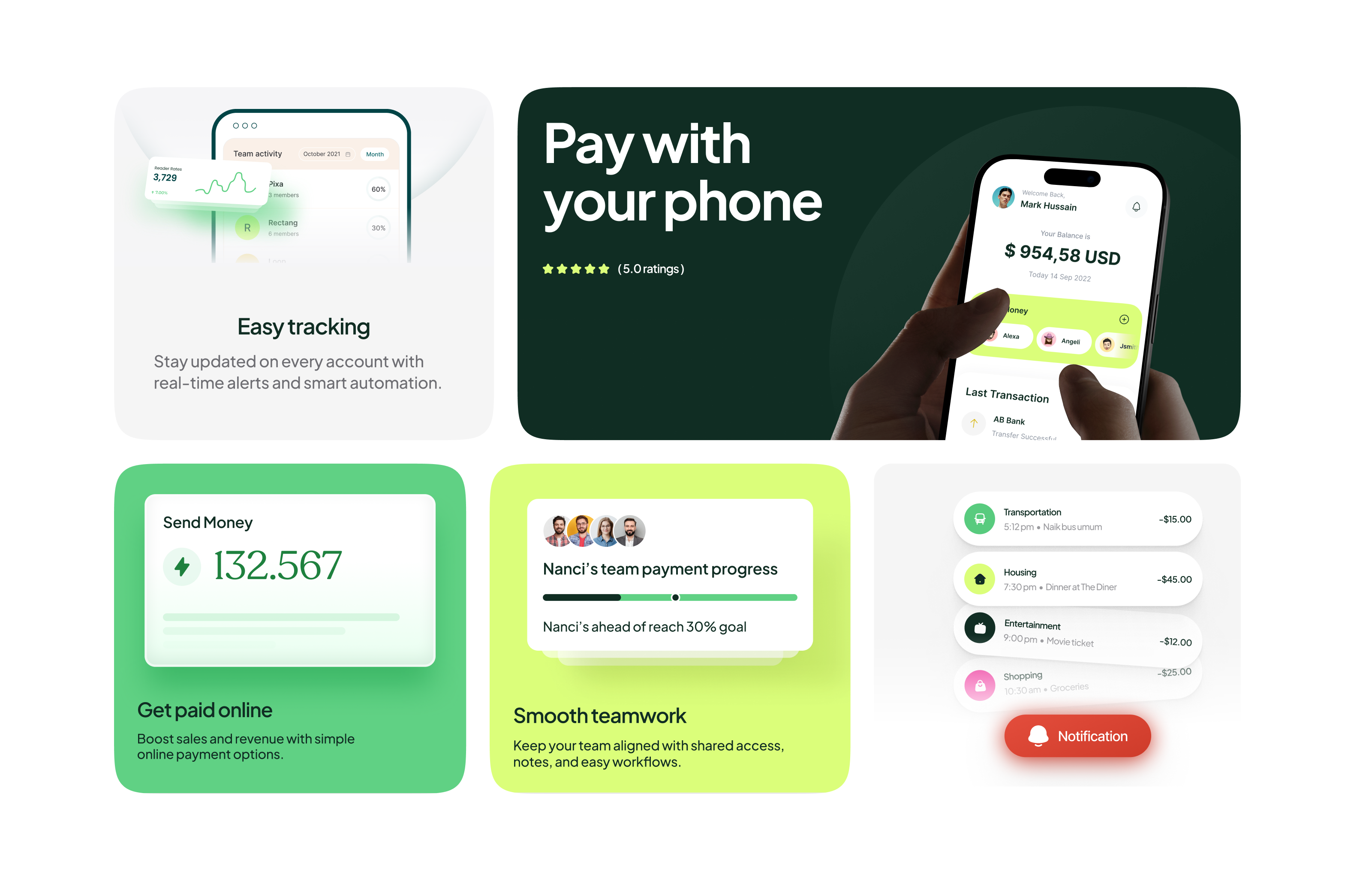 Fintech Bento Card Design app app design bento card bento card design bento cards design design hr rumen minimal mobile app saas saas app saas bento design saas design ui ux