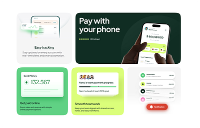 Fintech Bento Card Design app app design bento card bento card design bento cards design design hr rumen minimal mobile app saas saas app saas bento design saas design ui ux