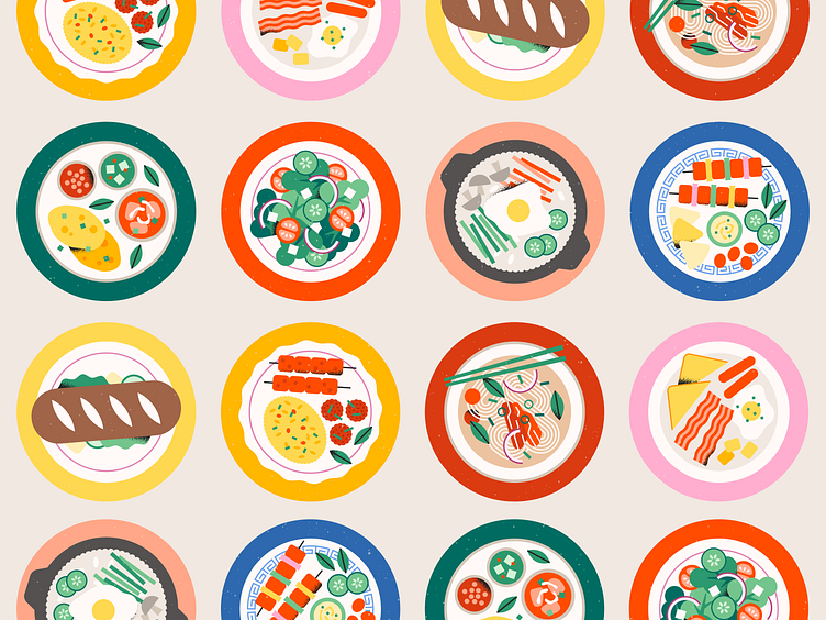 Food Illustrations app branding design graphic design illustration logo typography ui ux vector