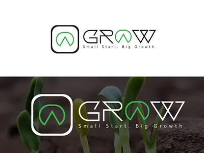 GROW – Small Start. Big Growth. branddesign brandidentity branding creativelogo designinspiration growth identitydesign logo logodesign minimal modernlogo startup typography