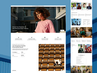 Education Website UI: Online Tutoring Service Landing Page benefits designinspiration e commerce education educationwebsite freelance hero section landing pade minimal online tutor product testimonials tutoring ui uidesign uiinspiration uxdesign web design