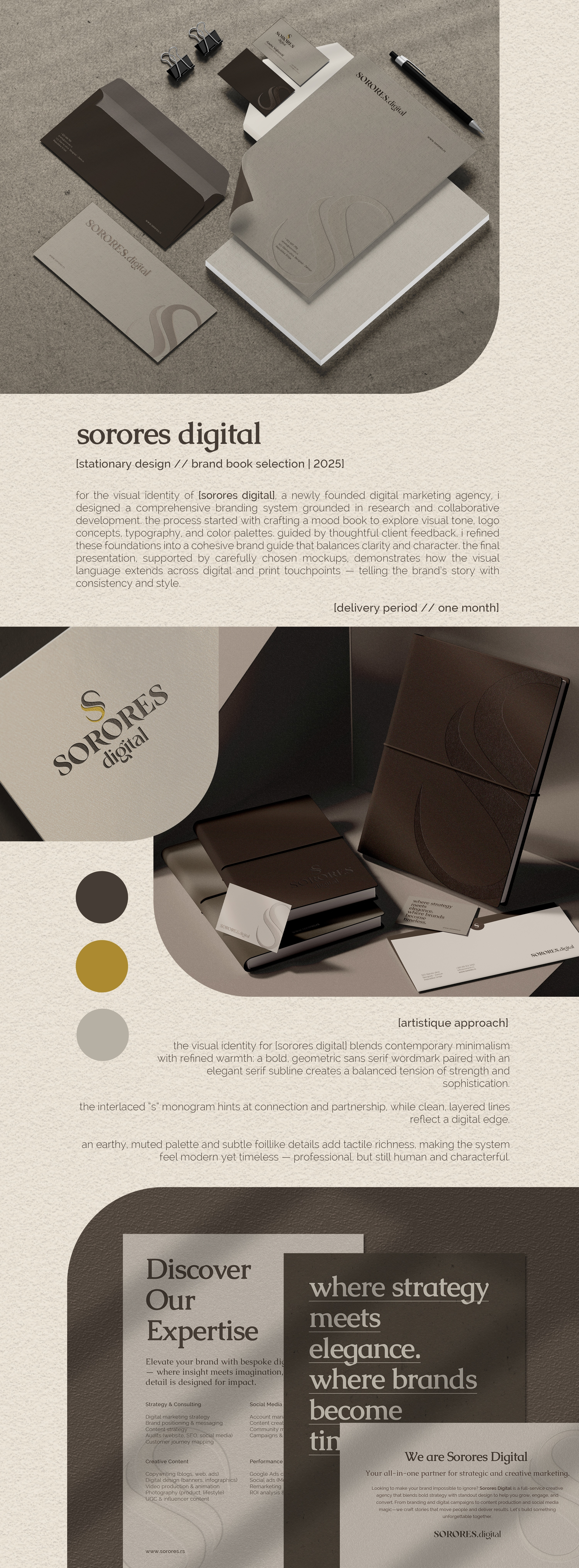 Sorores Digital • Stationery Design [2025] brand book brand guidelines graphic design logo stationary design typography visual identity