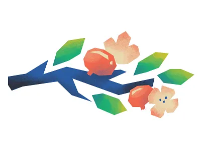 fruit / branch branch fruit geometric illustration texture