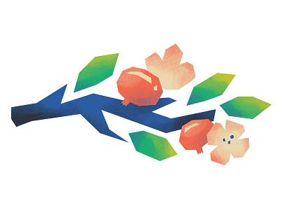 fruit / branch branch fruit geometric illustration texture
