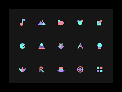 Artistic Icons Collection art colorful dark icon icon set iconography light translucent
