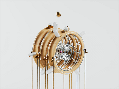 Obstacled 3d 3d animation blender blender3d gold illustration isometric isometric illustration marble mechanical mechanism metal wood
