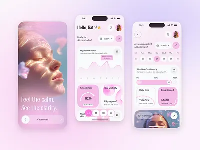 Skincare Coach — Calm Science for Your Skin (Mobile App) concept design design figma mobile app skincare ui user interface web design woman