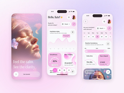 Skincare Coach — Calm Science for Your Skin (Mobile App) concept design design figma mobile app skincare ui user interface web design woman