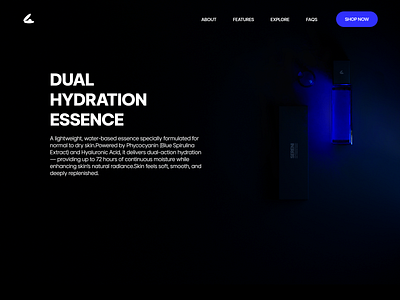 Gift from the Deep — Skincare Website Design 3d blue dark light sea skincare ui uiux ux web website