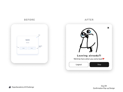 Daily UI Challenge #09 - Confirmation Pop-up dailyui design figma hype4academy illustration logout popup ui uidesign uiux ux