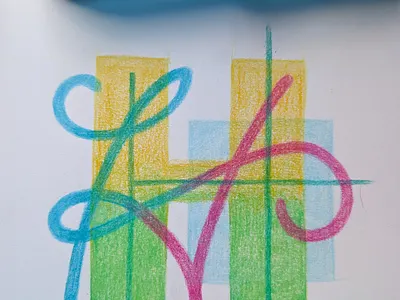 Printed not Printed design hand lettering illustration