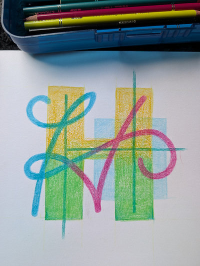 Printed not Printed design hand lettering illustration