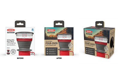 Design Refresh for OXO Outdoor 3d rendering branding packaging design photography production ui