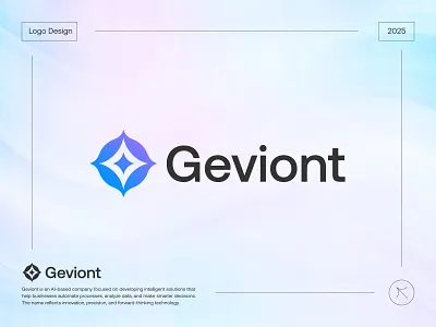 Geviont - AI Based Company Modern Logo Design ai ai company ai logo brand identity branding design graphic design icon identity logo logo creation logo design logo designer logo maker logodesign logos tech technology