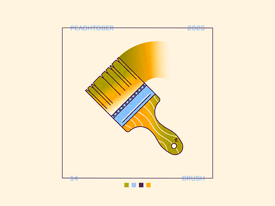 Peachtober Day 14: Brush 2d brush grain illustration paint peachtober vector wood
