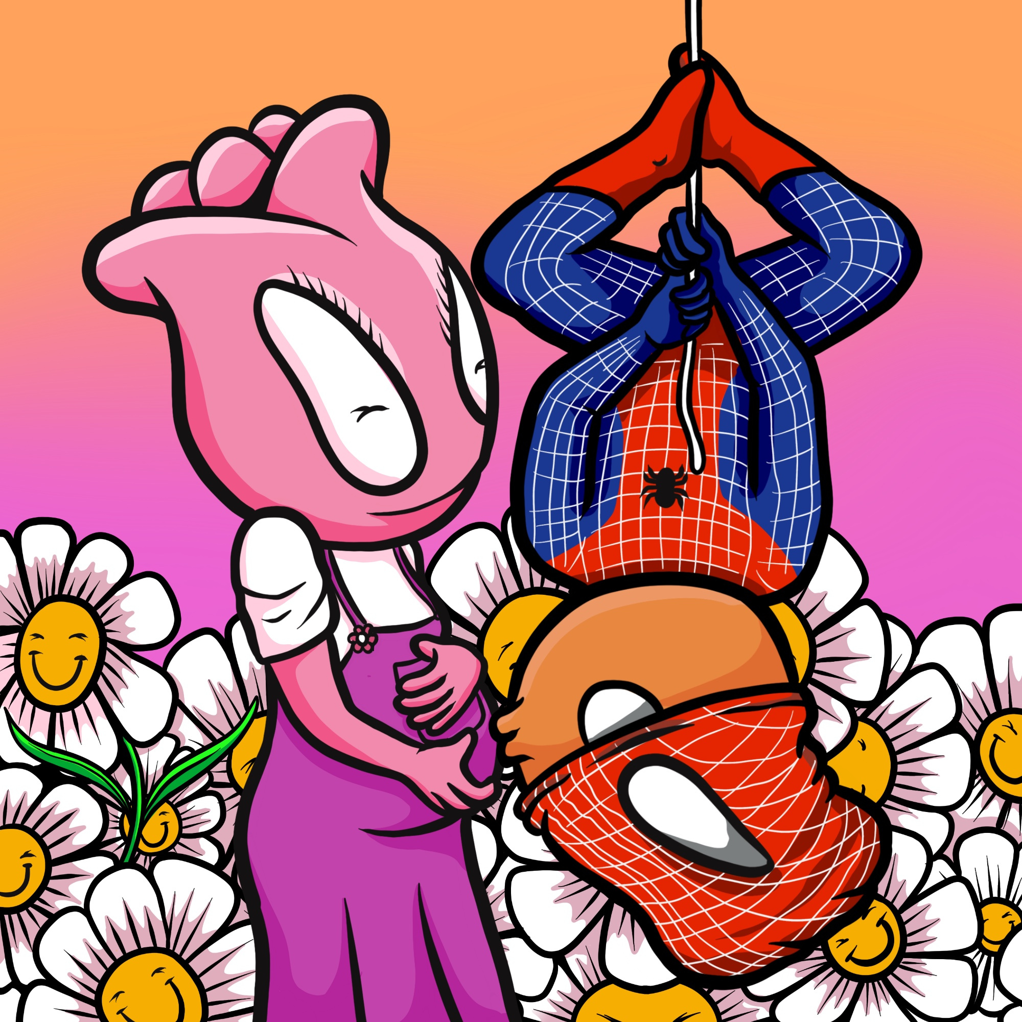 Big muach! bloom flower flowki flowra illustroboy illustroboystudio popart