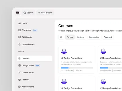 E-learning Dashboard Overview assignment clean clean dashboard course management dashboard e course education elearning elearning dashboard learning learning management system online course online course dashboard saas design school school dashboard ui ui design uiux web design