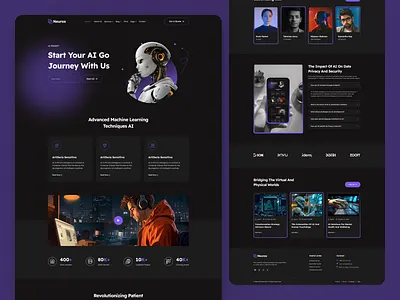 Journey with AI - AI Tech Landing Page Design ai machine learning artificial intelligence dark mode figma landing page neurox ui ux web design