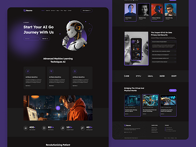 Journey with AI - AI Tech Landing Page Design ai machine learning artificial intelligence dark mode figma landing page neurox ui ux web design