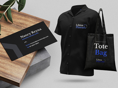 Loma Plateada branding business cards identity logo real estate shirt tote bag typography