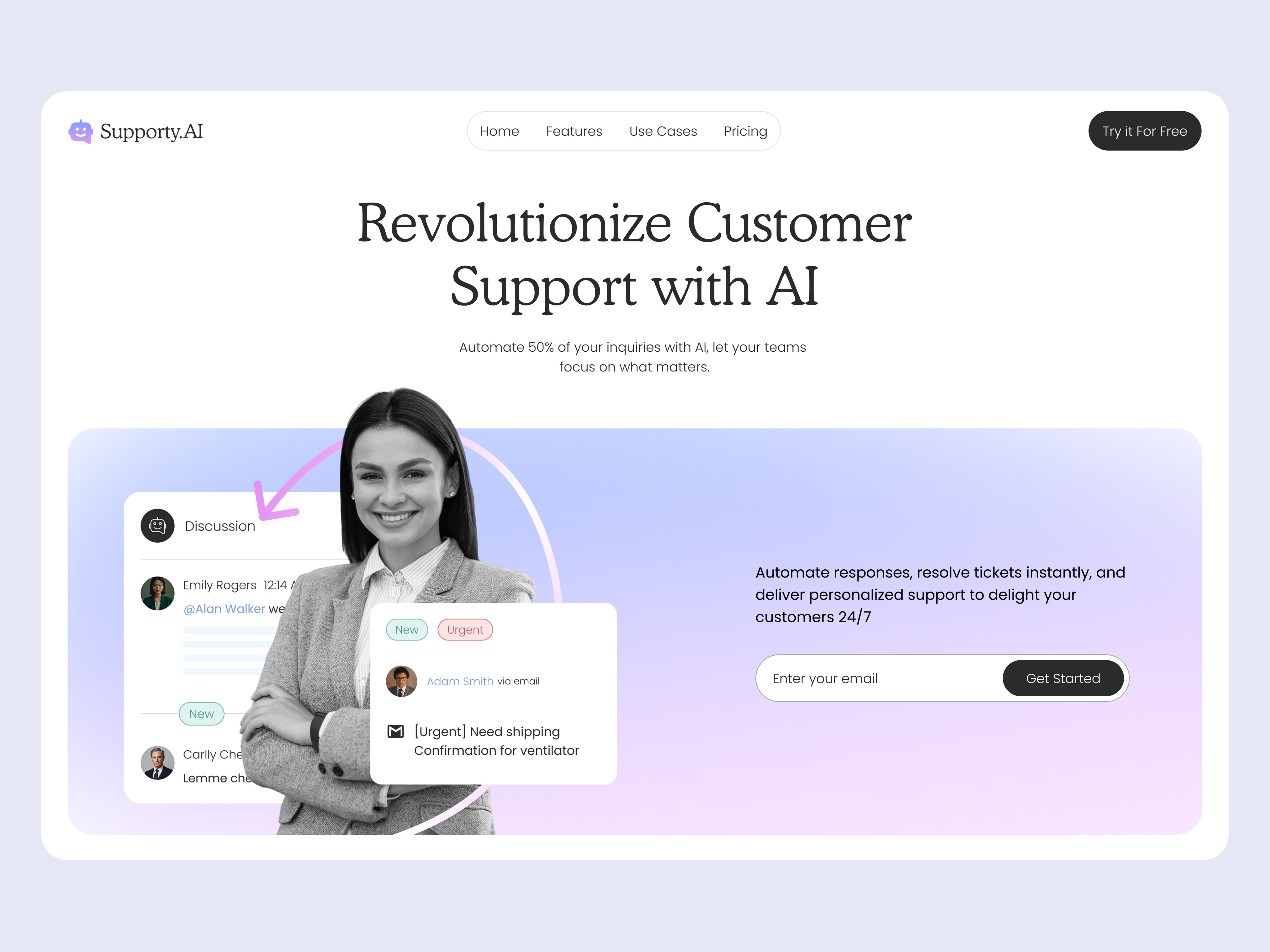 AI Customer Support SaaS Website ai agent ai agent website ai chatbot ai customer service ai customer service website ai customer support ai customer support landing page ai customer support website ai landing page ai saas ai saas landing page ai support ai support landing page ai tool saas ai saas design saas landing page saas website web design