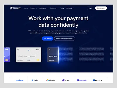 Accepty - Digital Banking Website Design digital banking website finance finance app finance management website finance website financial website fintech fintech landing page fintech website ui design homepage landing page mobile banking mobile banking app online banking online banking website design product design saas website wavespace web application design website design