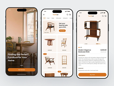 Modern Furniture eCommerce App Design app design architecture clean design creative design ecommerce furniture app furniture ecommerce furniture mobile app home interior design marketplace minimal mobile app design mobile application online store product showcase shop shopify shopping app ui