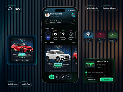 Car Rental Mobile App automotive design booking experience car booking car booking app car hire car rental car rental app dark mode app luxury car app mobile app design rental dashboard transportation app travel app uiux design vehicle rental
