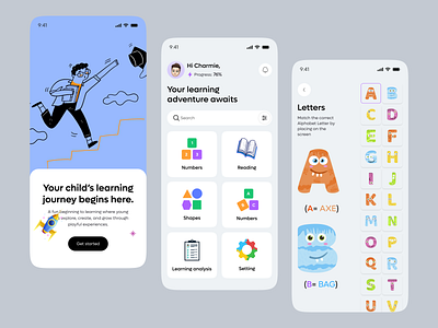 Pre-School Learning Mobile App – Big learning for little minds app design child development child development app clean course e learning app education iphone kids education app kids learning journey learning adventure mobile mobile app mobile design online class online school school smartaearning app ui ux