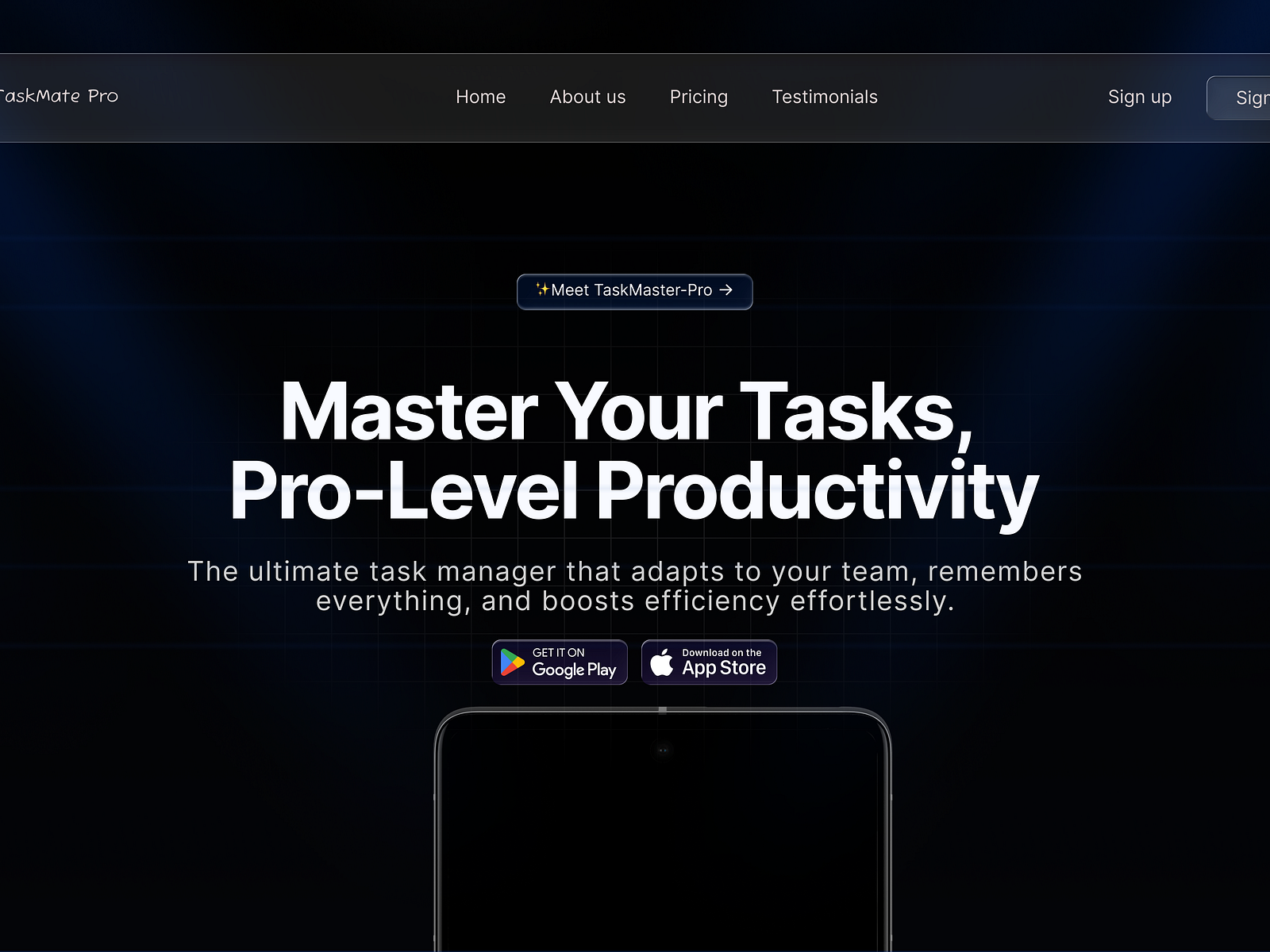 TaskMaster Pro – Productivity App Landing Page by uiuxnikk on Dribbble