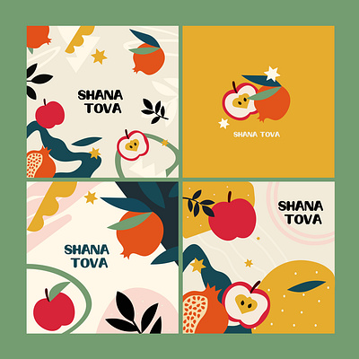 Rosh Hashana, Rosh Hashanah, Jewish New Year greeting card 3d animation branding design graphic design illustration logo motion graphics ui vector