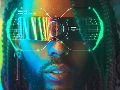 Cyberpunk Neon Glow Camera Frames