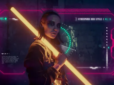 Cyberpunk Neon Glow Camera Frames